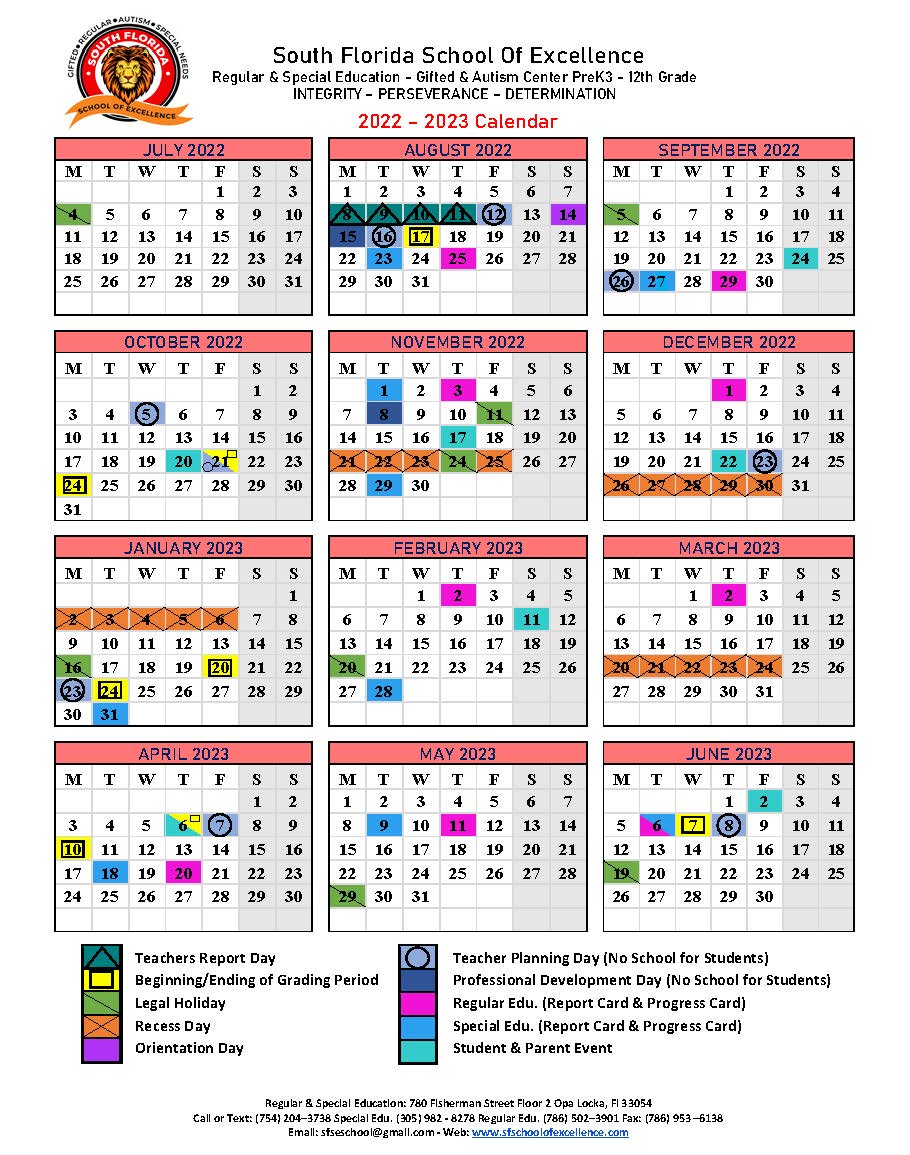22-23 Monthly calendar